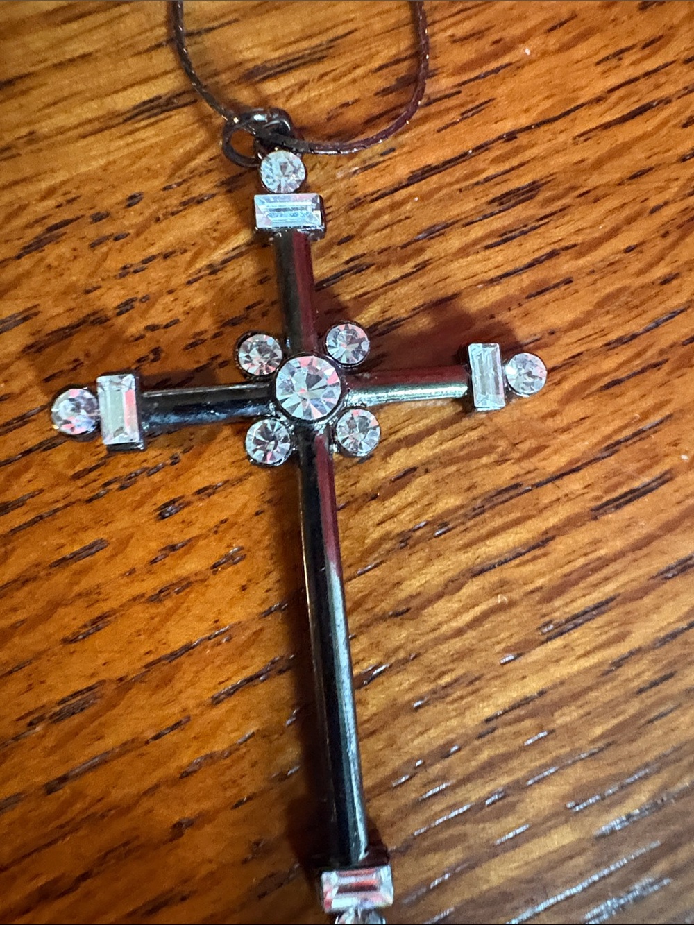 Crystal Accent Silver Cross Pendant Necklace - Women's Jewelry